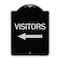 Signmission Visitors with Left Arrow Heavy-Gauge Aluminum Architectural Sign, 24" x 18", BS-1824-24617 A-DES-BS-1824-24617 - alternate 1